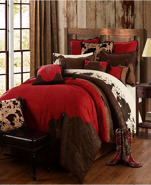 Hiend Accents Red Rodeo Comforter Set Twin Red Reviews Bed In