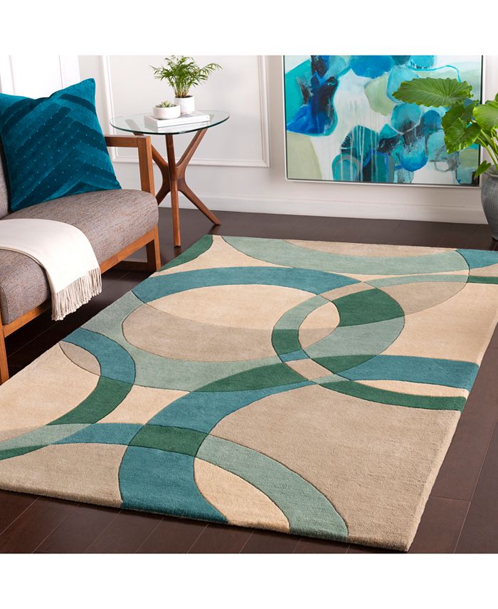 Surya Forum FM-7218 Teal 5' x 8' Area Rug - Macy's