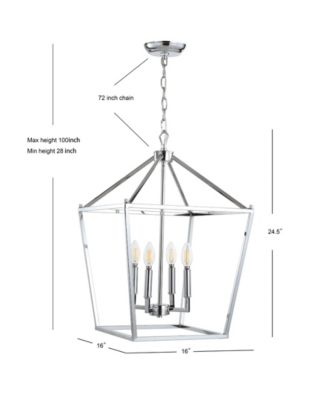 Pagoda 4-Bulb Lantern Metal Led Pendant