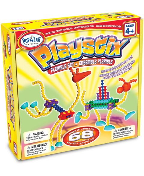 Детский конструктор Popular Playthings Flexible Playstix 68-Piece Building Set, Ages 4+
