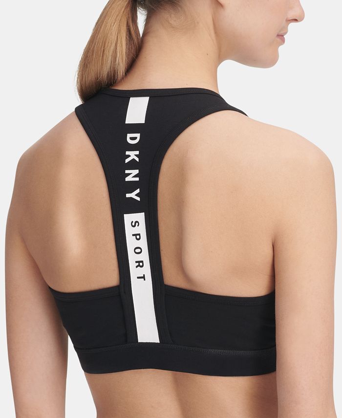 DKNY Sports Logo Racerback MediumSupport Sports Bra, Created for Macy