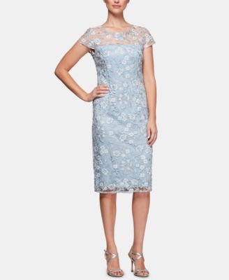 alex evenings sequined floral embroidered midi dress