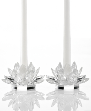 Godinger Lighting by Design Candle Holders, Set of 2 Lotus Candlesticks