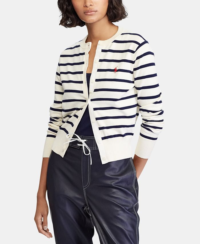 Polo Ralph Lauren Striped Cardigan & Reviews - Sweaters - Women - Macy's