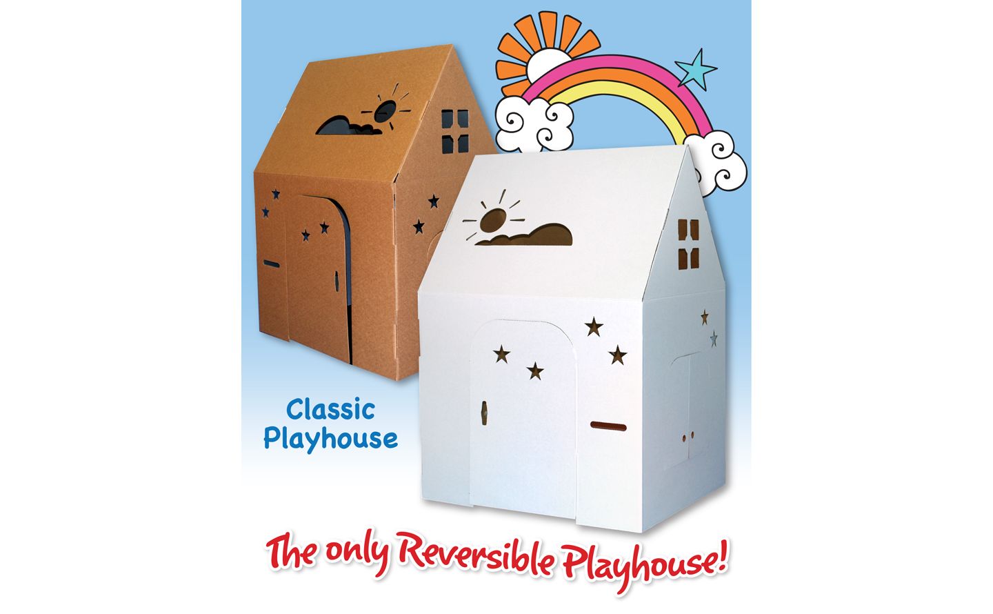 Детская игрушка Easy Playhouse Reversible Cardboard Playhouse, Ages 2+, цвет: Разноцветный — фото 1