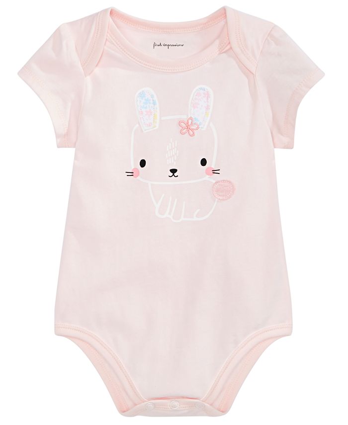 First Impressions Baby Girls Bunny Bodysuit, Created for Macy's - Macy's