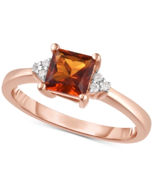 image of Citrine (3/4 ct. t.w.) & Diamond Accent Ring in 14k Rose Gold