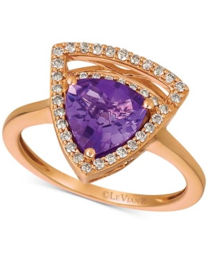 image of Le Vian Grape Amethyst (1-5/8 ct. t.w.) & Vanilla Diamond (1/4 ct. t.w.) Statement Ring in 14k Rose Gold