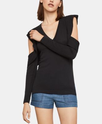 BCBGMAXAZRIA - Ruffled Cold-Shoulder Top