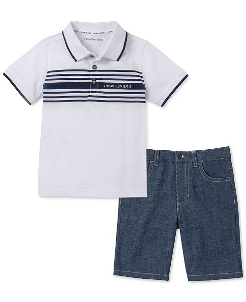 Calvin Klein Toddler Boys 2 Pc Polo Shorts Set Reviews Macy S