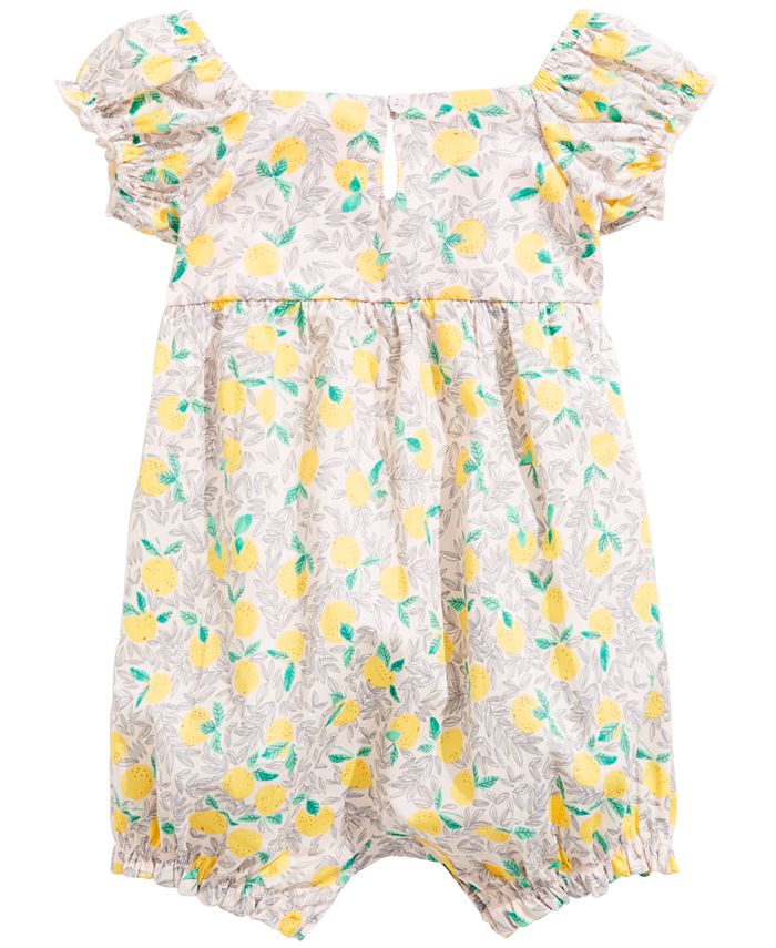 First Impressions Baby Girls LemonPrint Cotton Romper, Created for