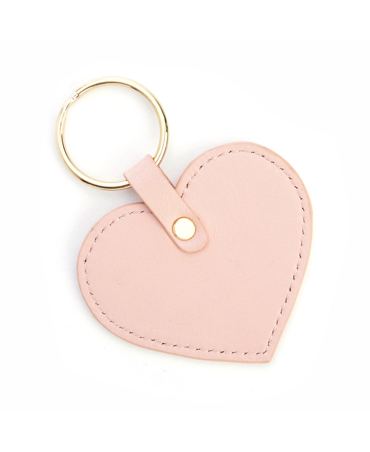 Heart Shaped Leather Key Fob - Red