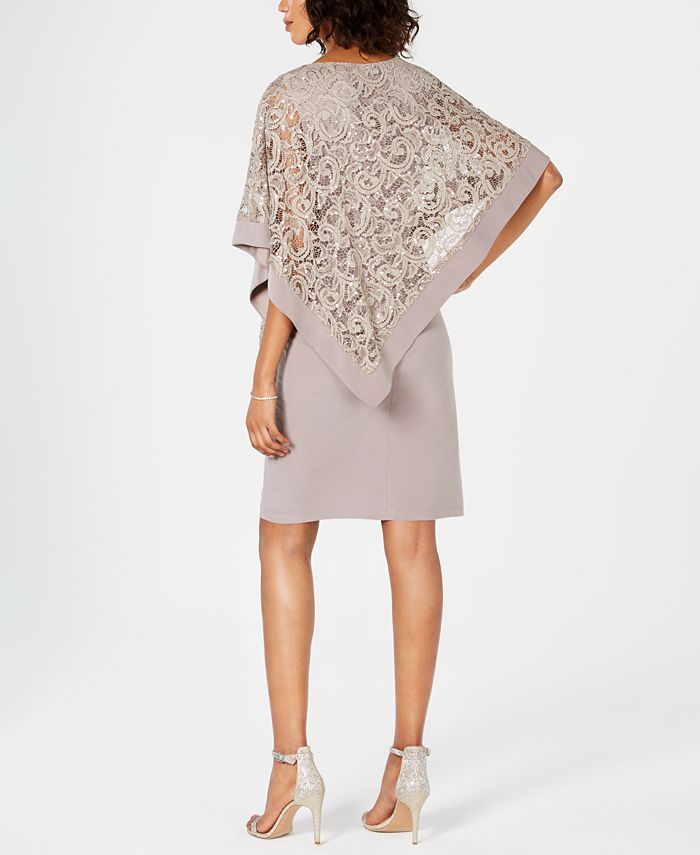 R & M Richards Sequined Lace Poncho Dress & Reviews - Dresses - Women