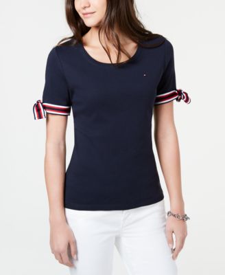 Tommy Hilfiger - Striped Tie-Sleeve Shirt, Created for Macy's