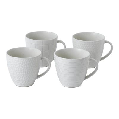Maze Grill Mixed White Mugs, Set of 4