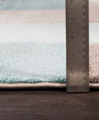 Santa Monica SAC-2300 Aqua 2'7" x 7'6" Runner Area Rug