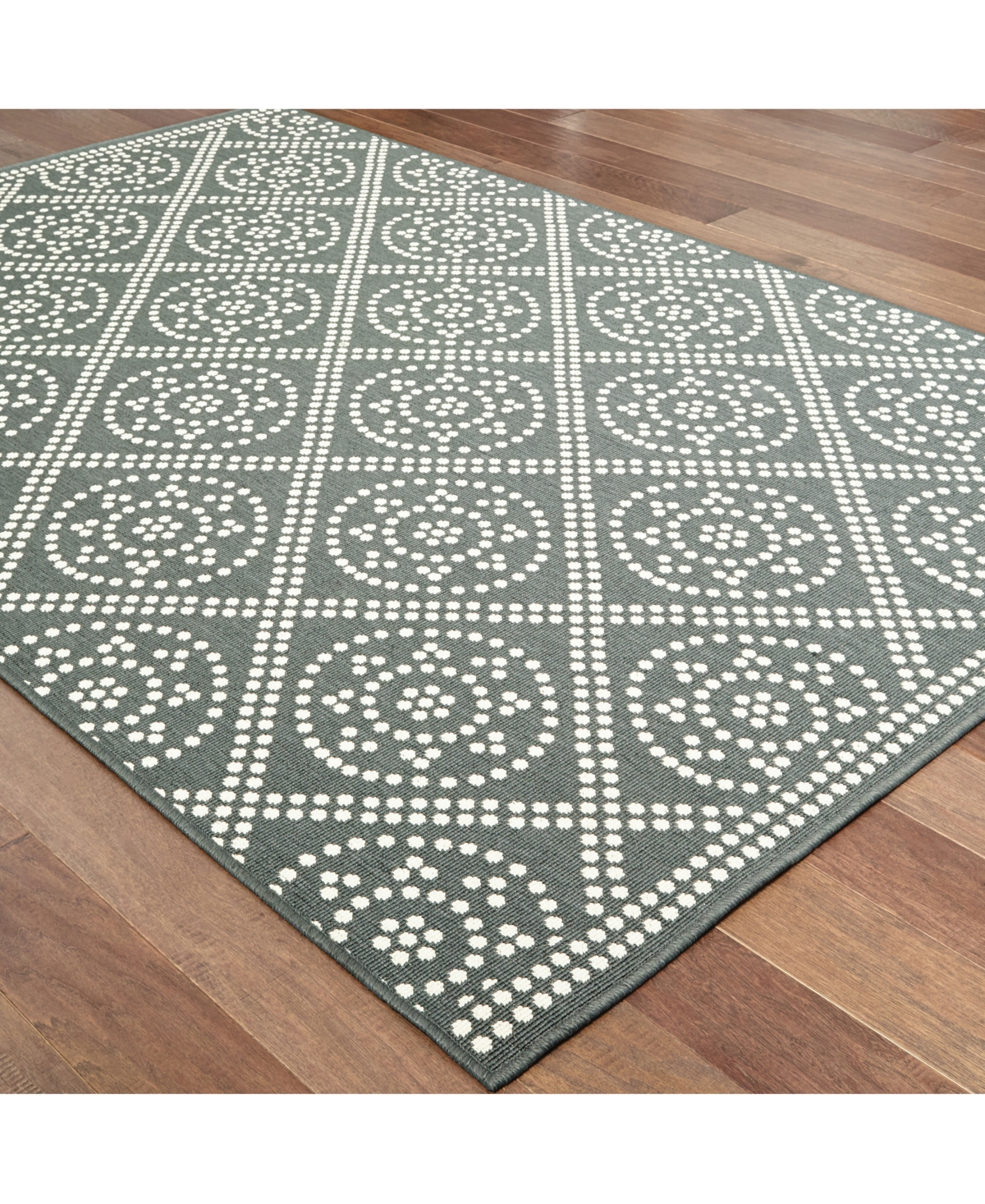 Oriental Weavers Marina 3969L Gray/Ivory Indoor/Outdoor Area Rug -Ivory