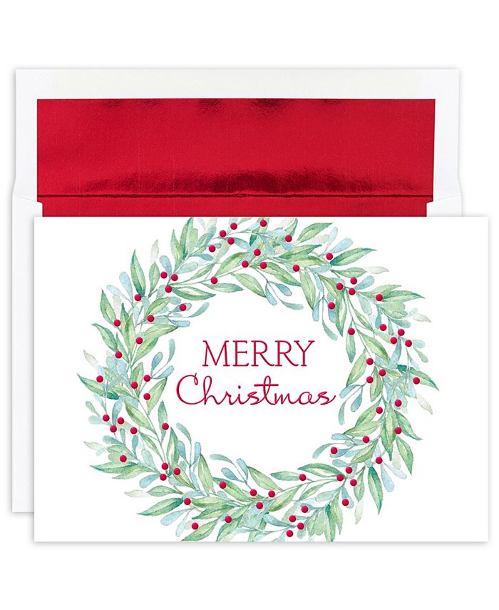 Masterpiece Studios Simple Wreath Holiday Boxed Cards - Macy's