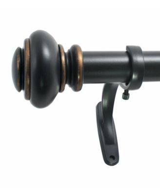 1-Inch Urn Telescoping Curtain Rod Set, 36 to 72-Inch, Antique Black