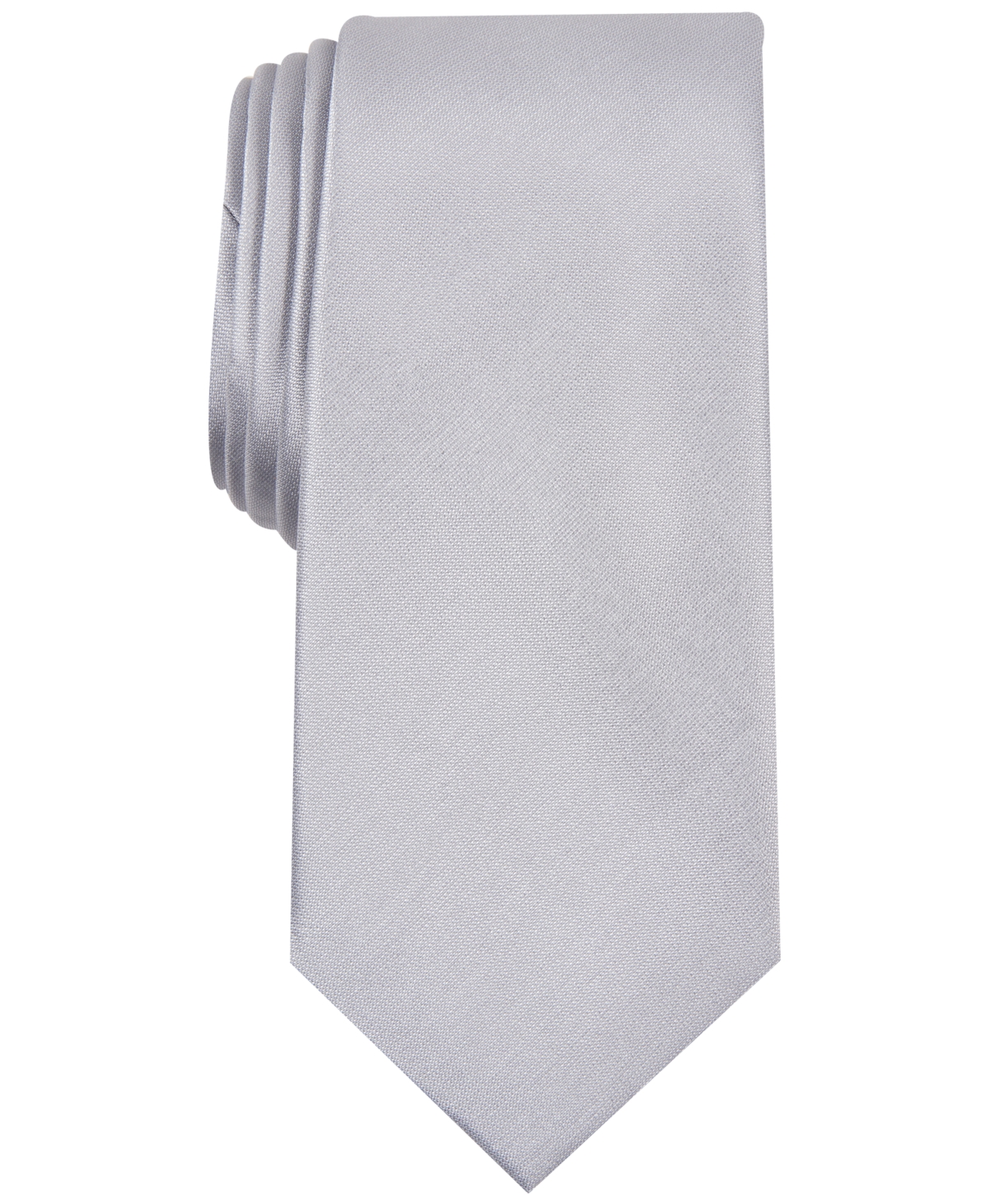 Men's Solid Texture Slim Tie, Created for Macy's - White