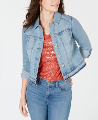 Style & Co Petite Cropped Released-Hem Jean Jacket, Created for Macy's ...