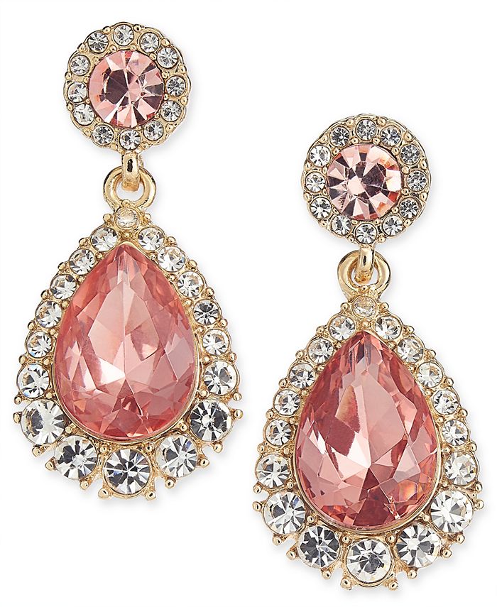 Charter Club Pavé & Stone Drop Earrings, Created for Macy's Macy's