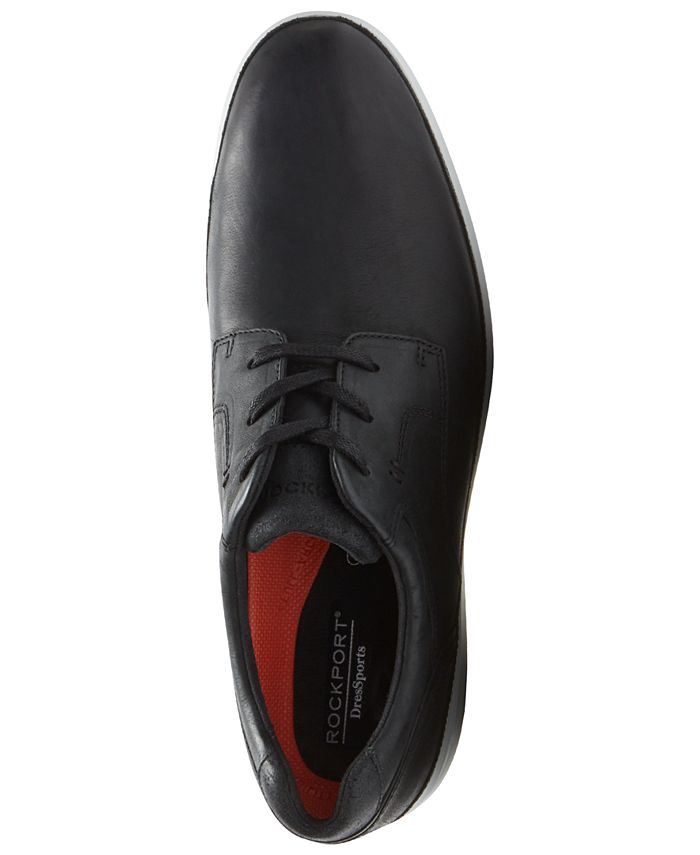 Zapatos Rockport Dressports Office II - Sin Cordones, Puntera De Almendra, Cuero Negro, Impermeables Y Con Amortiguación TruTECH