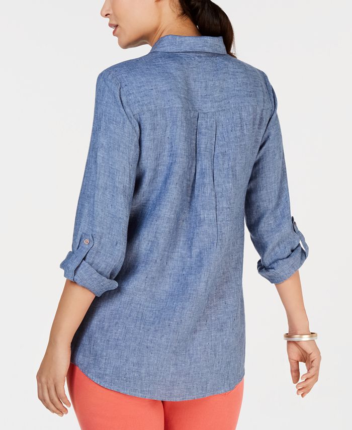 Charter Club Petite Linen ButtonFront Shirt, Created for Macy's Macy's