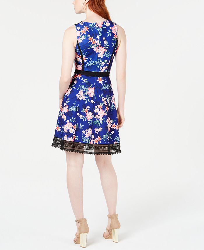 GUESS Lace-Trim A-Line Dress, Created for Macy's - Macy's