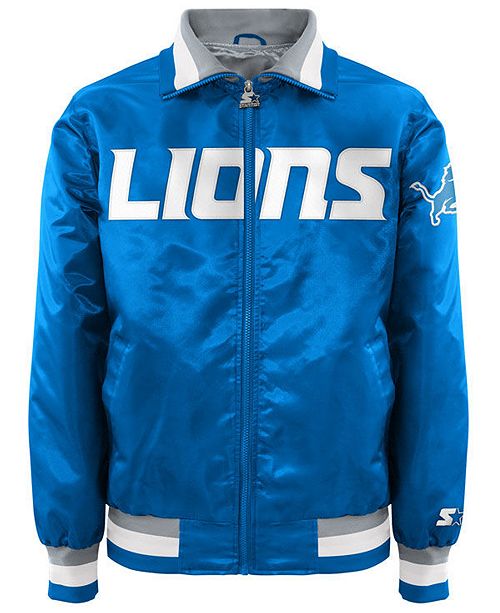 G Iii Sports Men S Detroit Lions Starter Captain Ii Satin Jacket