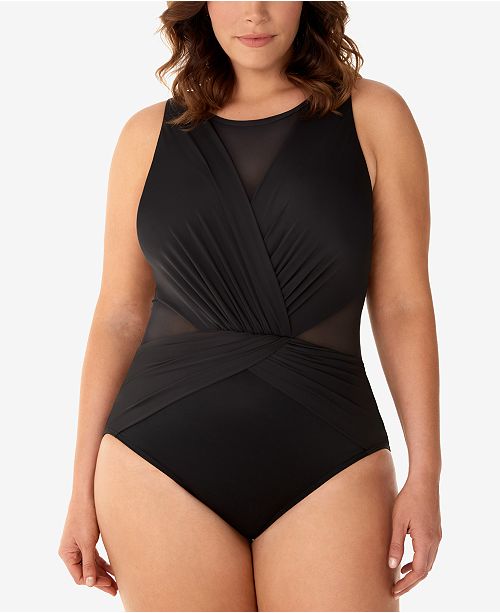 Miraclesuit Plus Size Palma Allover Slimming One Piece Swimsuit