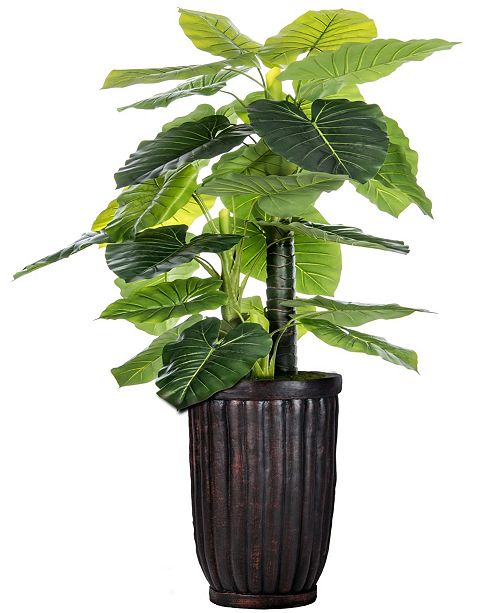 Laura Ashley 93" Tall IndoorOutdoor Elephant Ear Plant Artificial