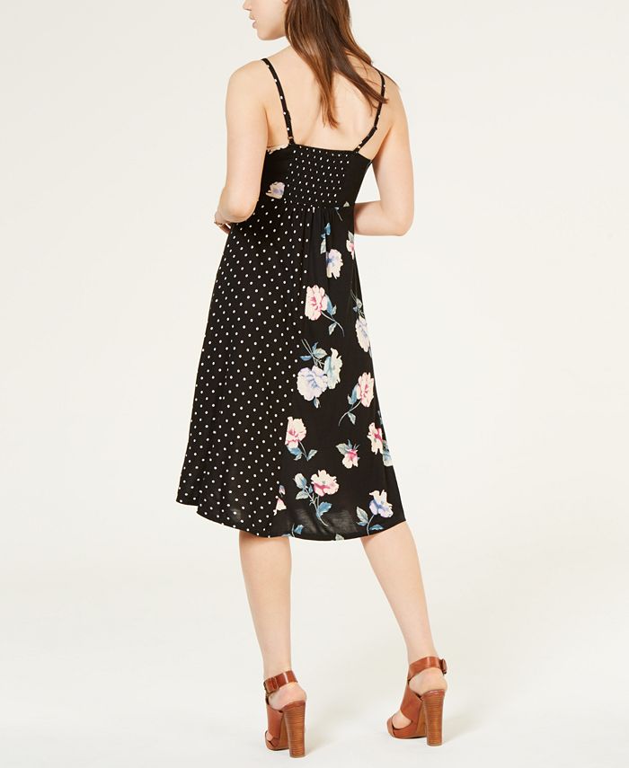 American Rag Juniors' Mixed Print Tie-Front Dress, Created for Macy's ...
