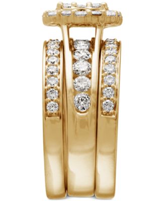 Diamond  Three-Piece Ring Set (2 ct. t.w.) in 14k White, Yellow and Rose Gold