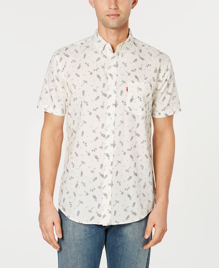 Levi's Men's Slim-Fit Tropical Drawings Shirt & Reviews - Casual Button ...