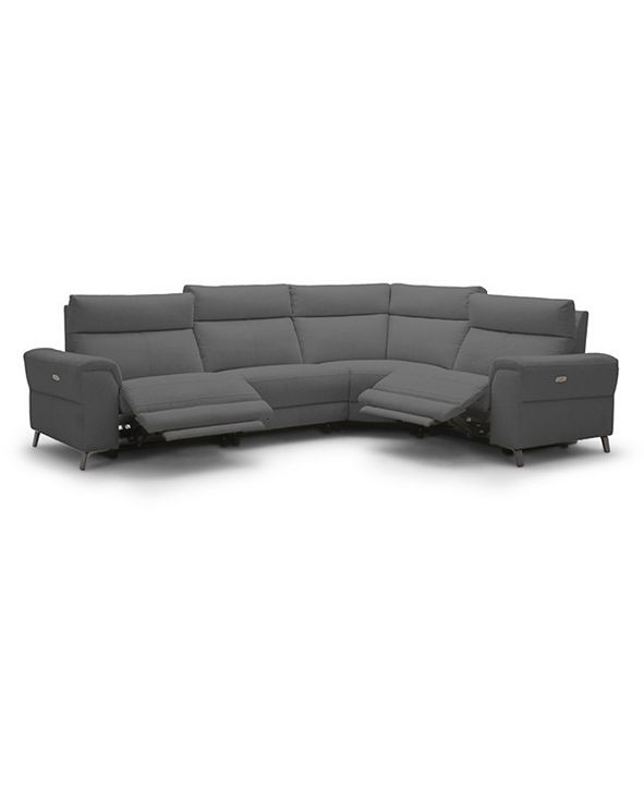 Furniture CLOSEOUT! Raymere 122" 4Pc. Fabric Sectional Sofa with 2
