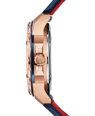 Men's Automatic Marine Star Blue Silicone Strap Watch 45mm