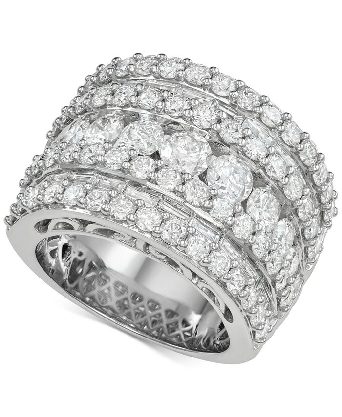 Macy's Diamond Five Row Band (5 ct. t.w.) in 14k White, Yellow or Rose ...