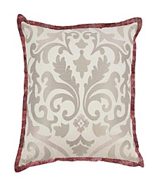 Fresco Flourish Embroidered Decorative Pillow