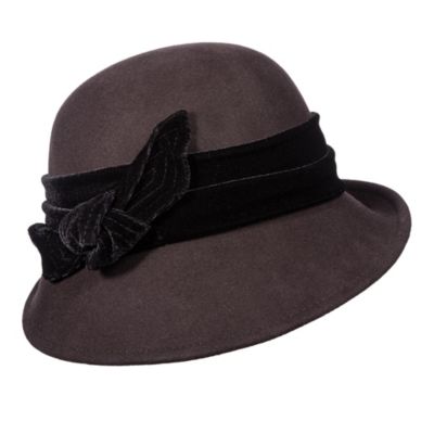 Dorfman Pacific - Wool Felt Cloche with Velvet Bow