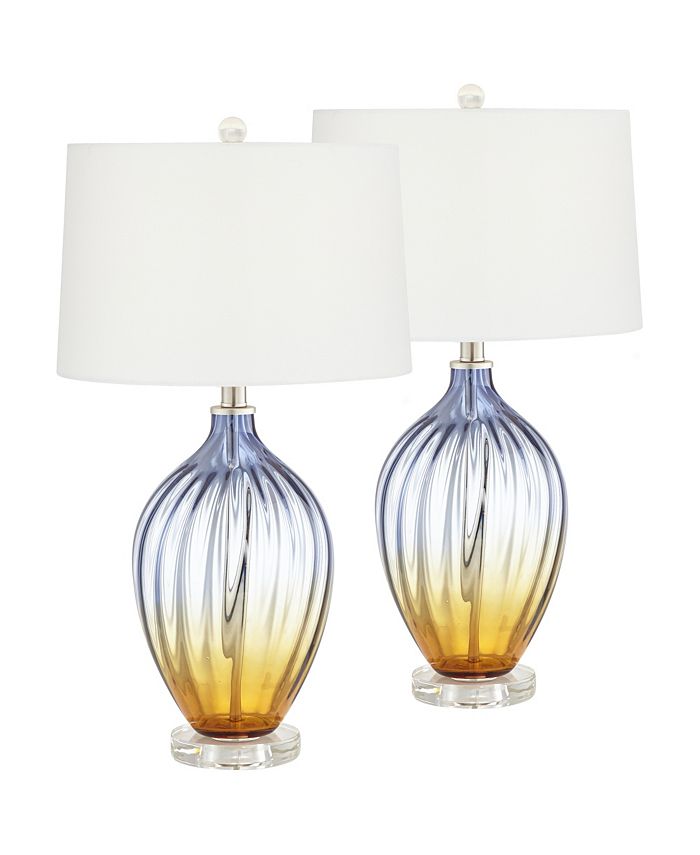 Pacific Coast North Glass Multicolor Table Lamps - Set of 2 - Macy's