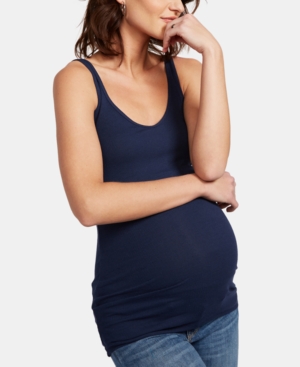 A Pea In The Pod Maternity Ruched Tank Top In Navy