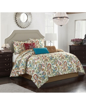Shop Nanshing Autumn Paisley 7-piece King Comforter Set In Multi