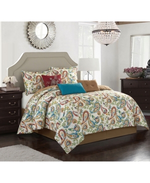 Nanshing Autumn Paisley 7-piece California King Comforter Set Bedding In Multi
