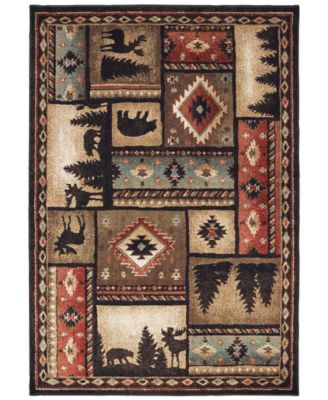 Oriental Weavers - Woodlands 1041C Black/Multi 6'7" x 9'2" Area Rug