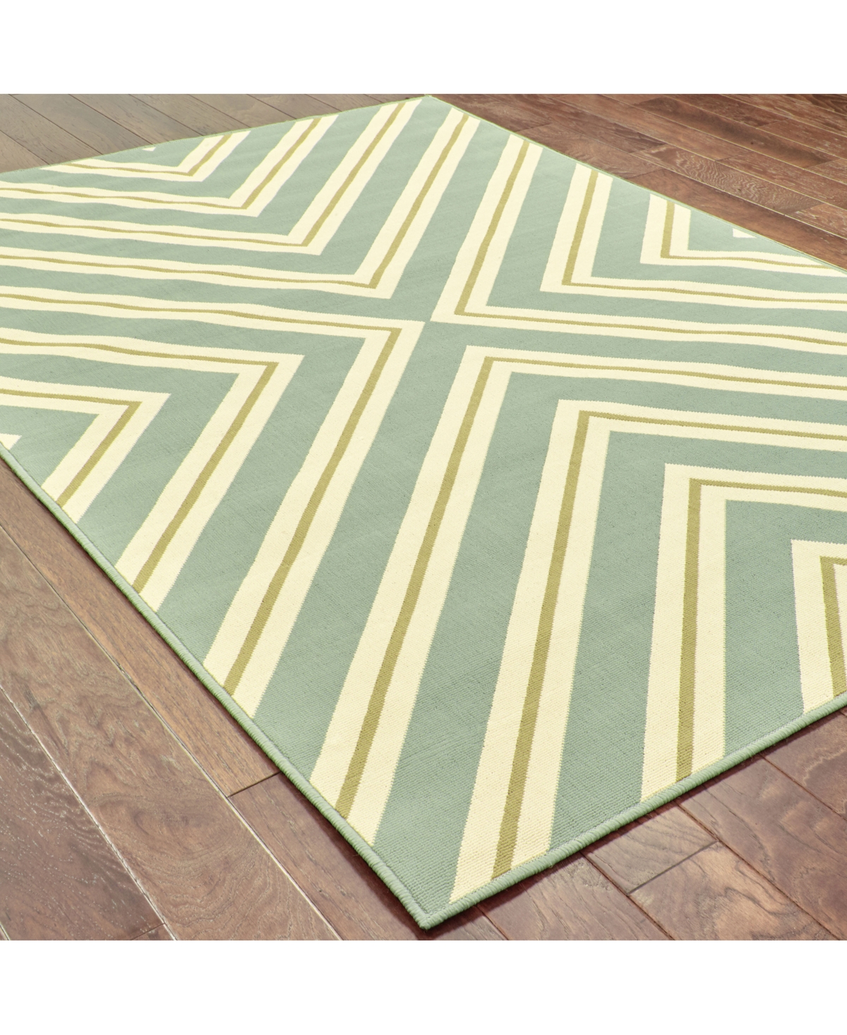 Oriental Weavers Riviera 4589 7'10in Indoor/Outdoor Round Area Rug - Blue/Green