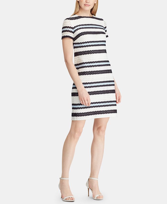 Lauren Ralph Lauren Crochet-Striped Dress - Macy's