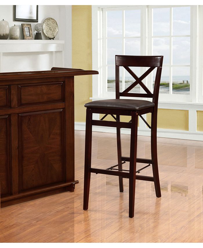 Linon Home Décor Triena X-Back Folding Bar Stool & Reviews - Furniture