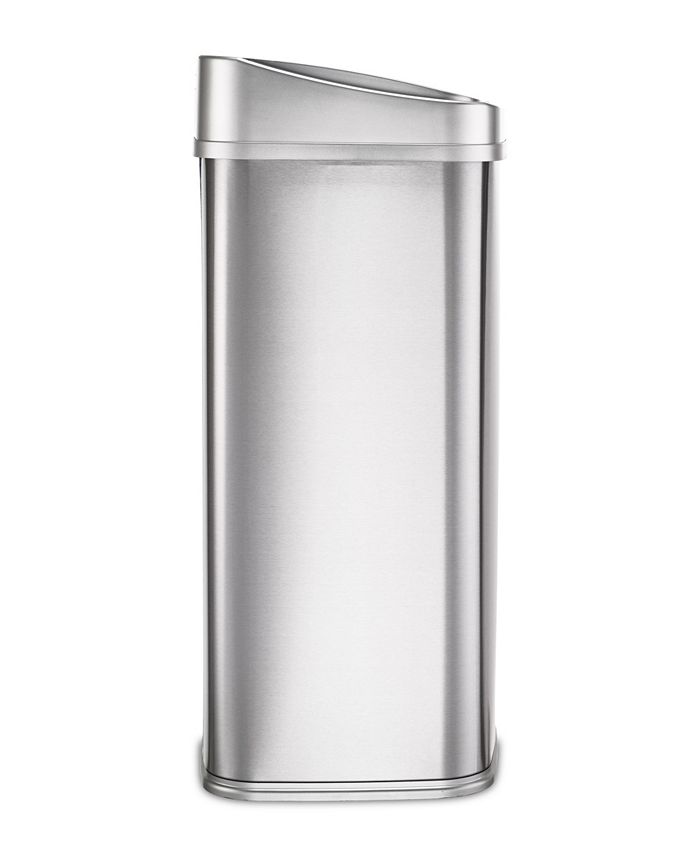 Nine Stars 13.2 Gallon Stainless Steel Sensor Trash Can with Silver Trim - Silver ( little sunken see the pictures )