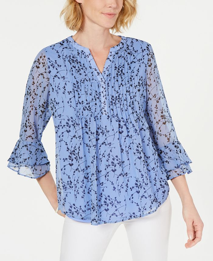 Paper Lace  Layered Ruffle Flower Print Top main image 1